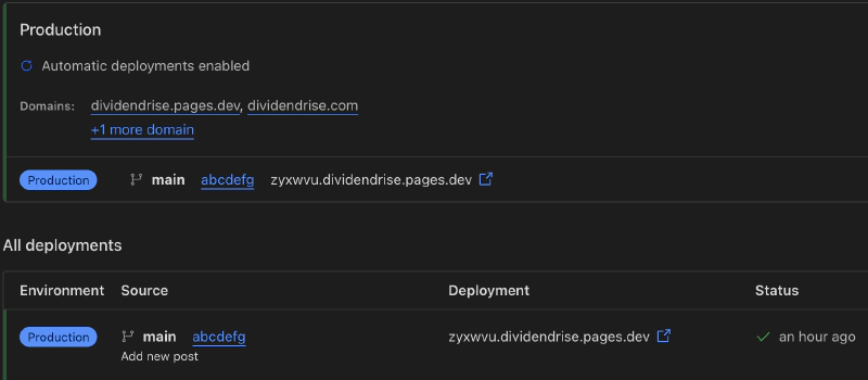 Cloudflare Pages build and deploy dashboard