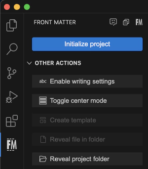 Initialize a Front Matter project