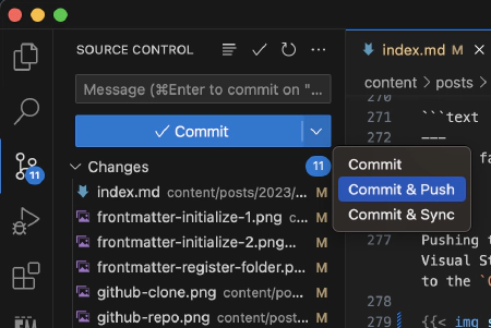 Committing and pushing to Github from VS Code