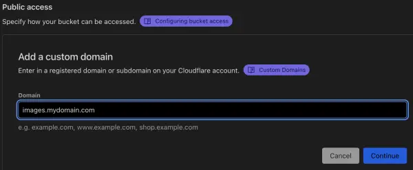 Connect a custom domain to your R2 bucket