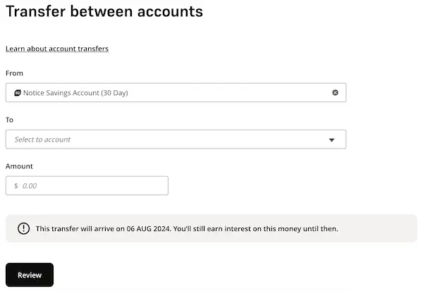 Withdrawing from an EQ Bank Notice Savings Account