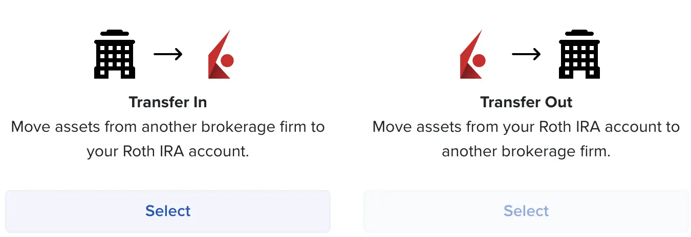 Select Transfer In to transfer an account into Interactive Brokers