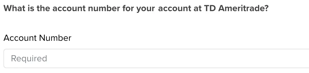 Enter your full account number